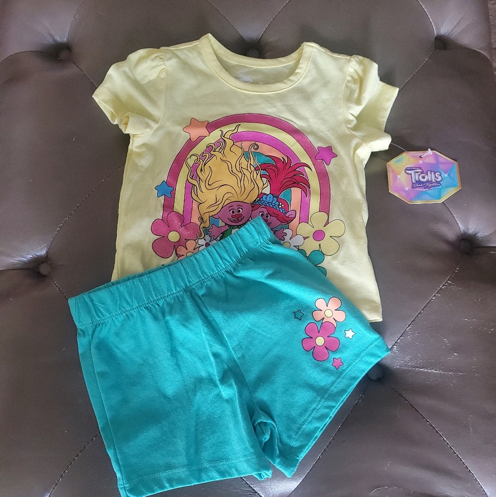 TROLLS Baby Girl 2 Piece Short Set SIZE 2T
